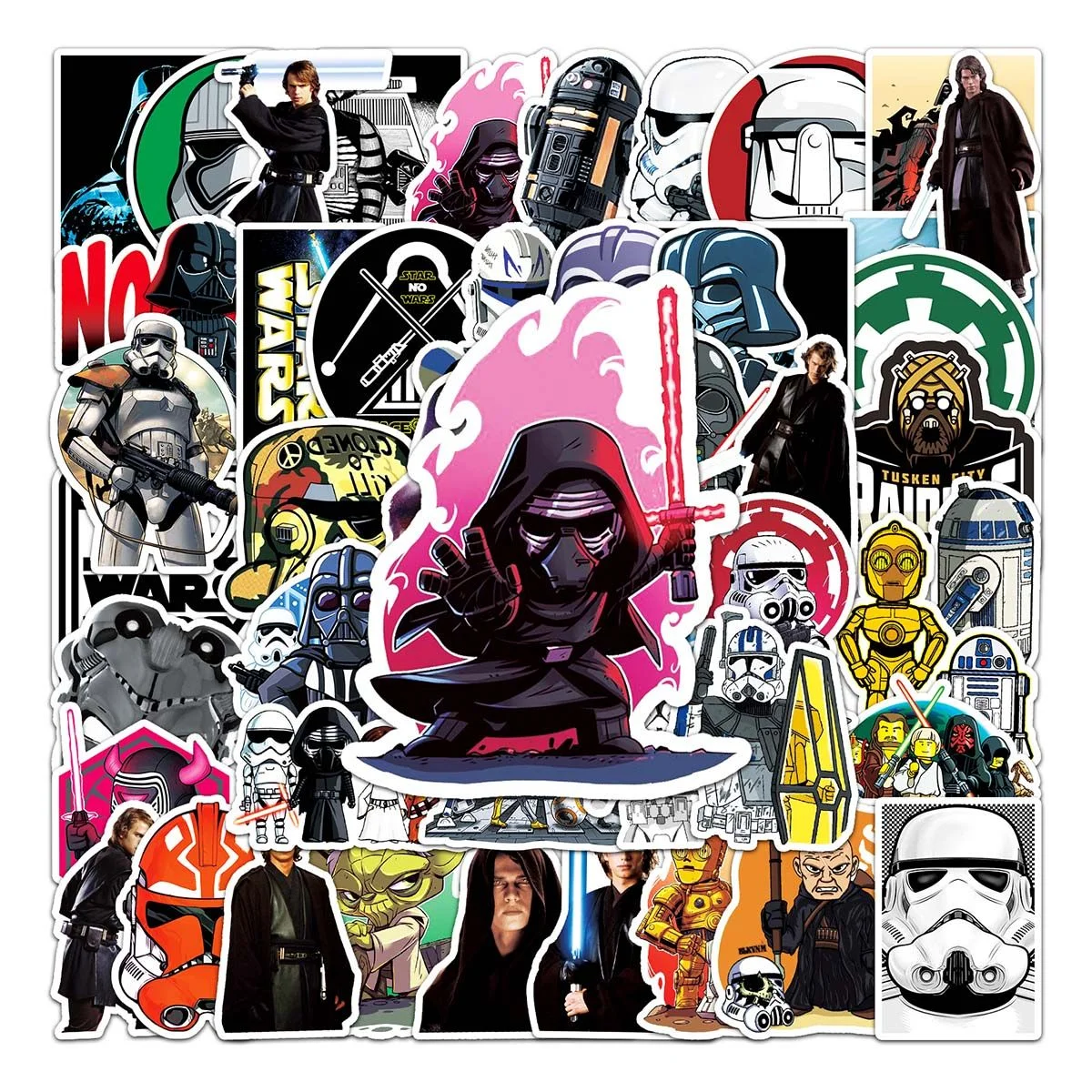 50PCS Cool Star Wars Movie  Graffiti Stickers Cartoon Kids Sticker Toy DIY Phone Water Bottle Luggage Waterproof Decal