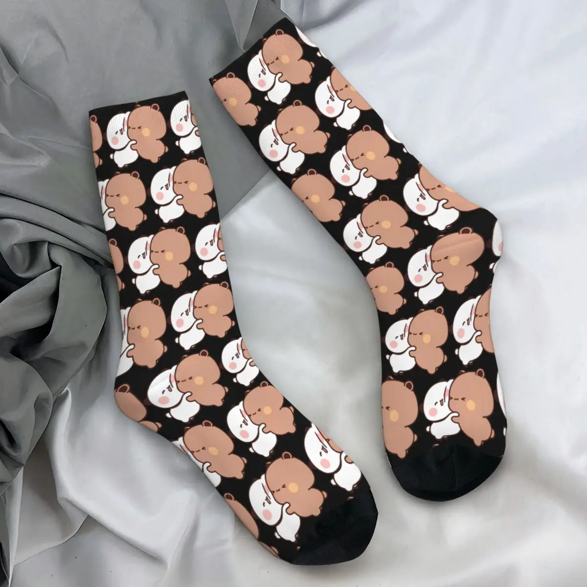 Bear And Panda Bubu Dudu Balloon Skateboard Socks Casual Stockings Couple Soft Breathable Outdoor Sports Socks Autumn Socks