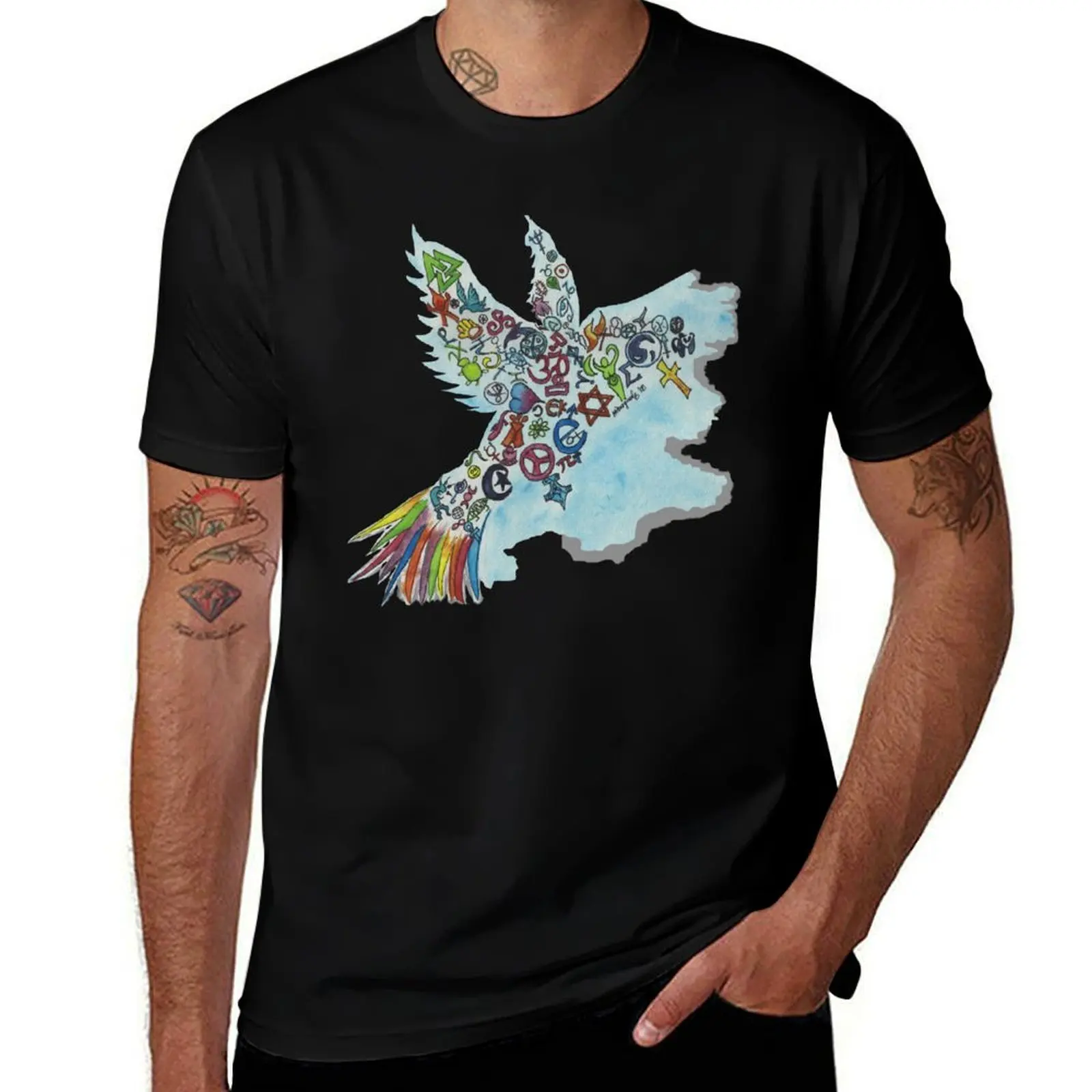 Coexist in watercolor T-Shirt Dry Fit Athletic Short Sleeve Shirt T-Shirt