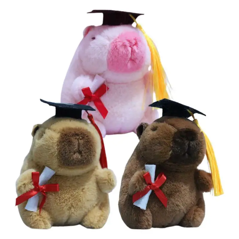 

Capybara Plush Comfortable Cute Dr. Capibala Cartoon Keychain Soft Stuffed Animal Small Kawaii Plush Keychain For Kids Car & Bag