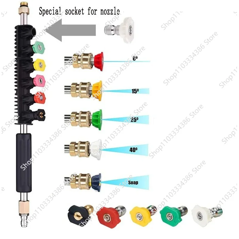 Pressure Washer Extension Rod Power Washer Gutter Cleaning Tool Telescoping Replacement Gun Window Cleaning Nozzles 9 Pack