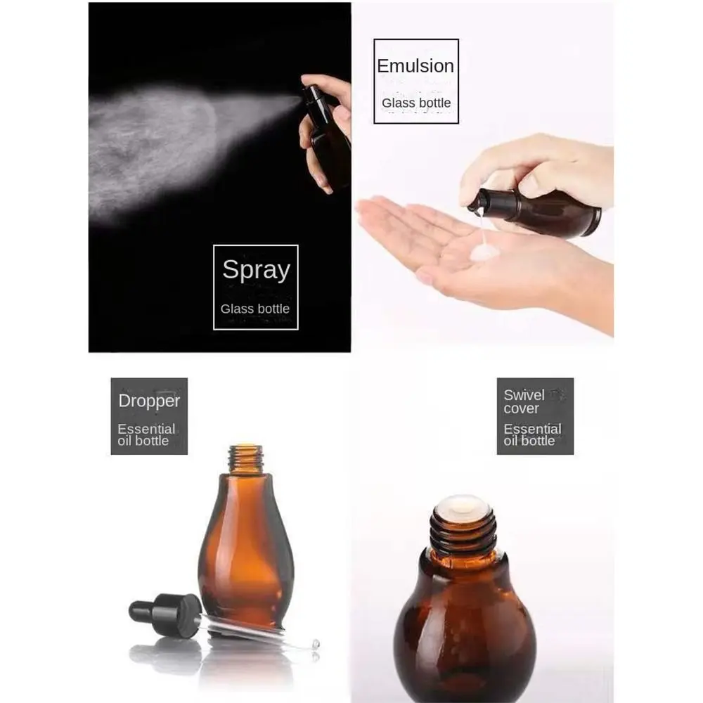 Atomizador loción bomba botella viales botella vacía con pulverizador líquido pipeta botella botella cuentagotas de aceite esencial