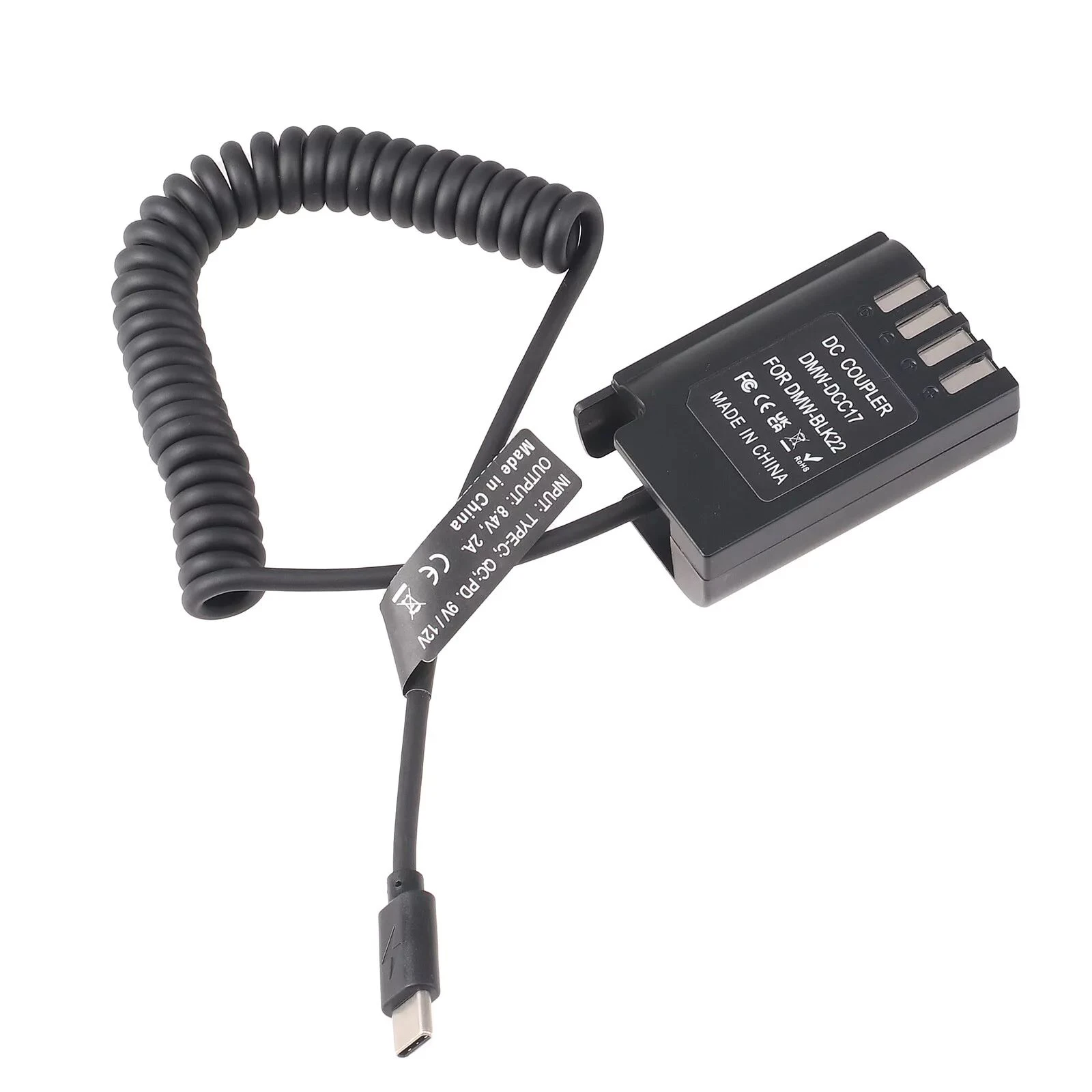 DMW-DCC17 DMW-BLK22 Dummy Battery Type-C PD 9V Power Adapter For Panasonic GH3 GH4 GH5S G9 S5K S5M2 GH5M2 GH6 Camera Accessories
