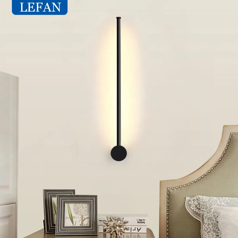 Imagem -05 - Modern Led Wall Lamp Rotação 350 ° Long Wall Light para Home Quarto Escadas Sala Sofá Fundo Iluminação Decoração Lâmpada