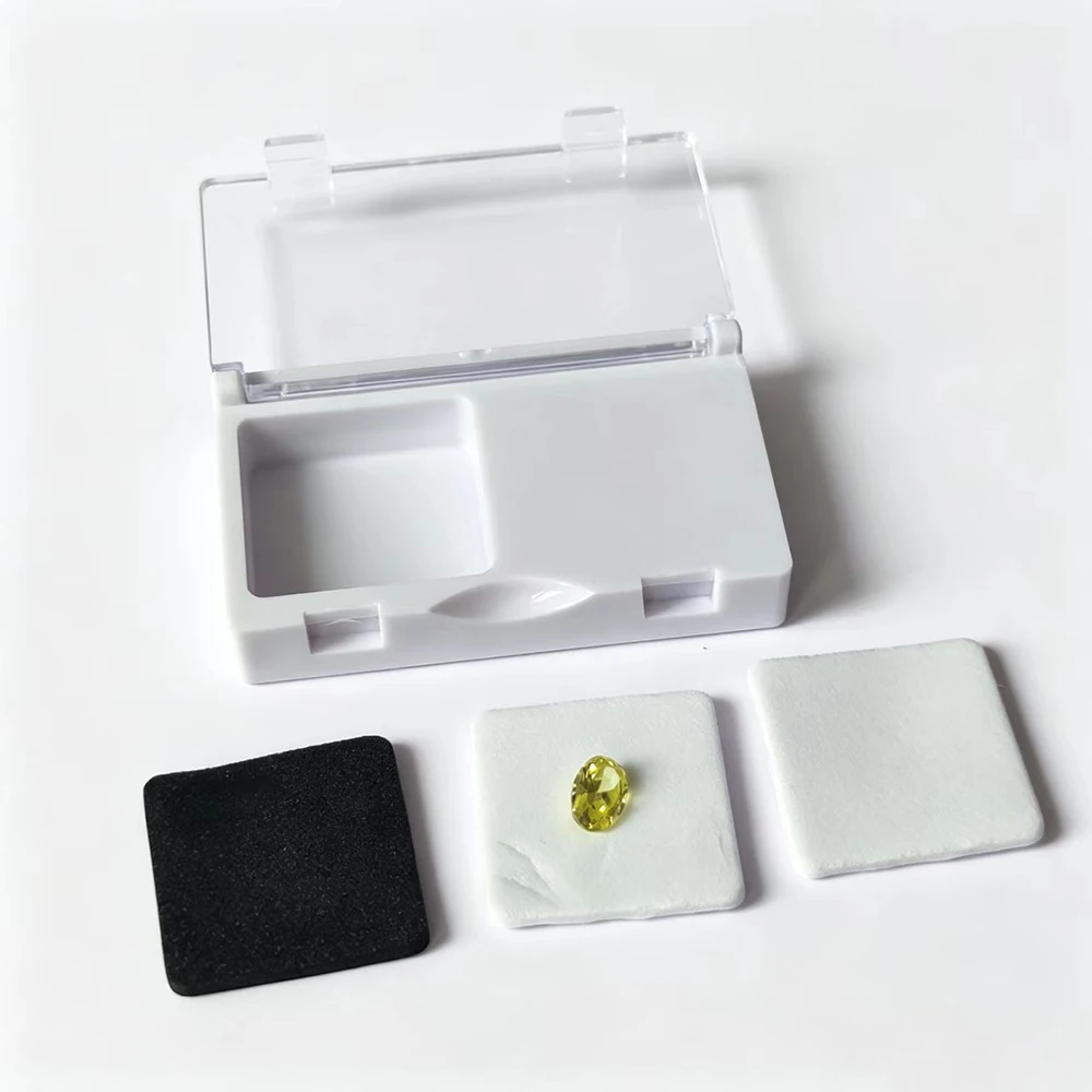 

2Pcs Gemstone Jewelry Packaging Box Plastic Loose Diamond Storage Organizer Transparent Gems Stone Showcase Zircon IGI Boxes