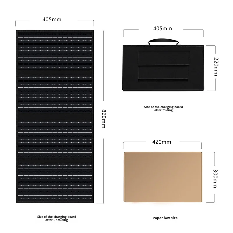 Power 60W 18V 20% efficiency, monocrystalline portable folding solar panel, foldable for camping, with MPPT controller