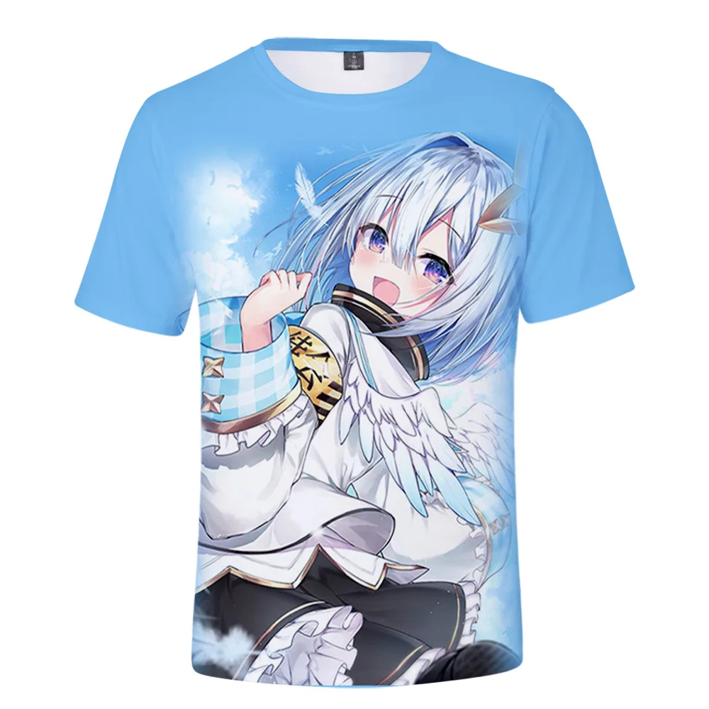 Camiseta masculina e feminina VTuber Amane Kanata estampada em 3D, roupas de rua, streetwear, estilo kawaii, primavera, verão