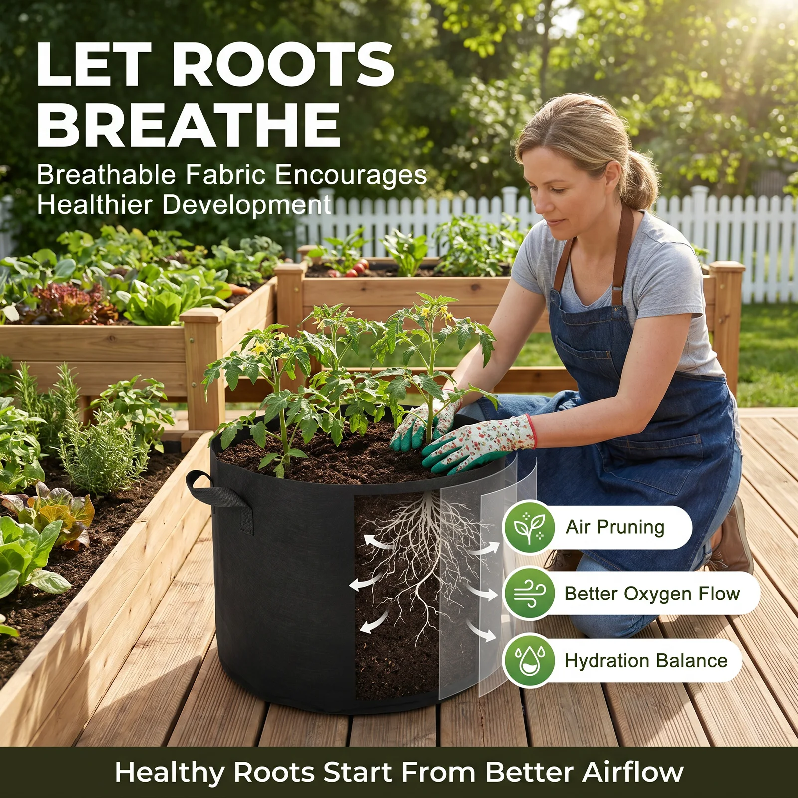 20 Gallon Non-Woven Grow Bag for Vegetable/Flower/PlantBreathable Cloth Pots with Reinforced Handles for Plants Garden