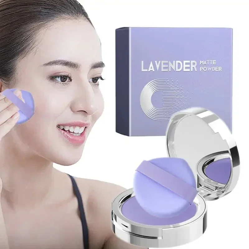 Lavender Setting Powder Long-Lasting Oil Control Waterproof Concealer Women Portable Matte Compact Face Loose Powder Makeup