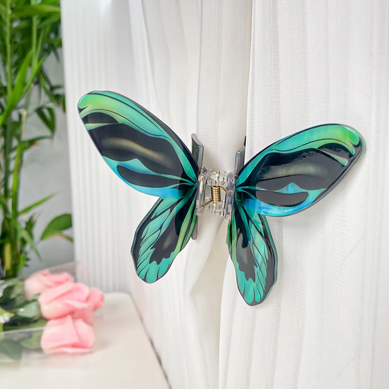 1 шт., красочные 3D коготь для волос в форме бабочки для женщин, летняя фея, зажим в виде сладкой акулы, высококачественные аксессуары для волос, головные уборы