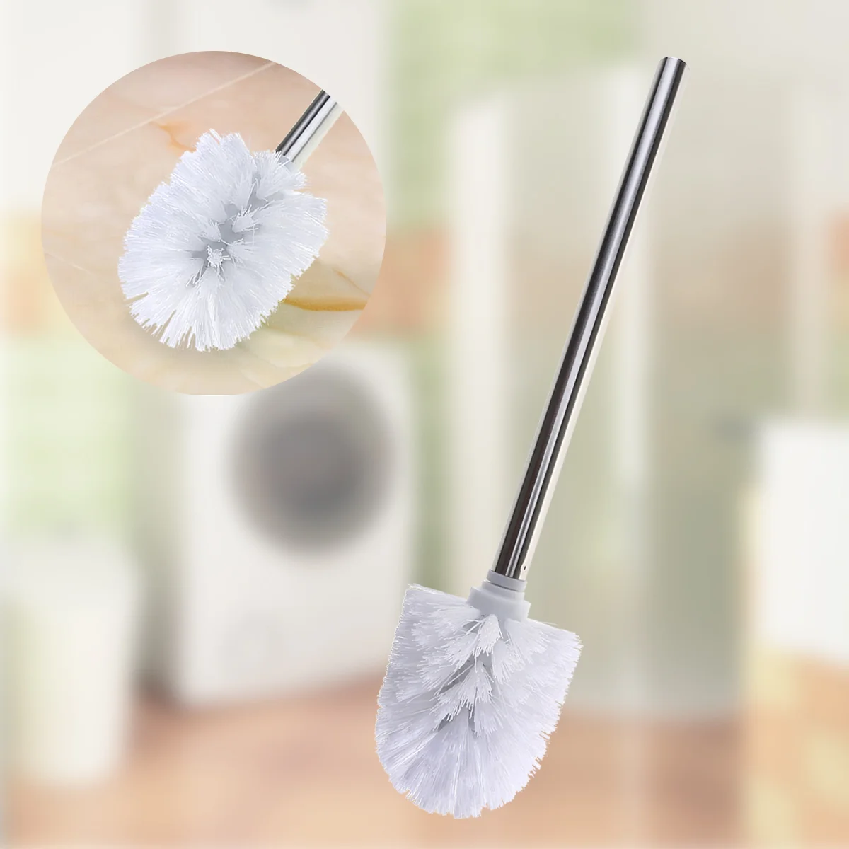 

Brush Handle Tool Scrubber Stainless Steel Cleaning Tub Electric White WC Bathroom