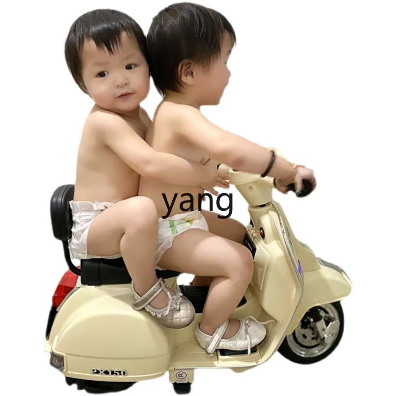 CX Children's Electric Motor Boys and Girls Three-Wheel Baby Child Retro Remote Control Car