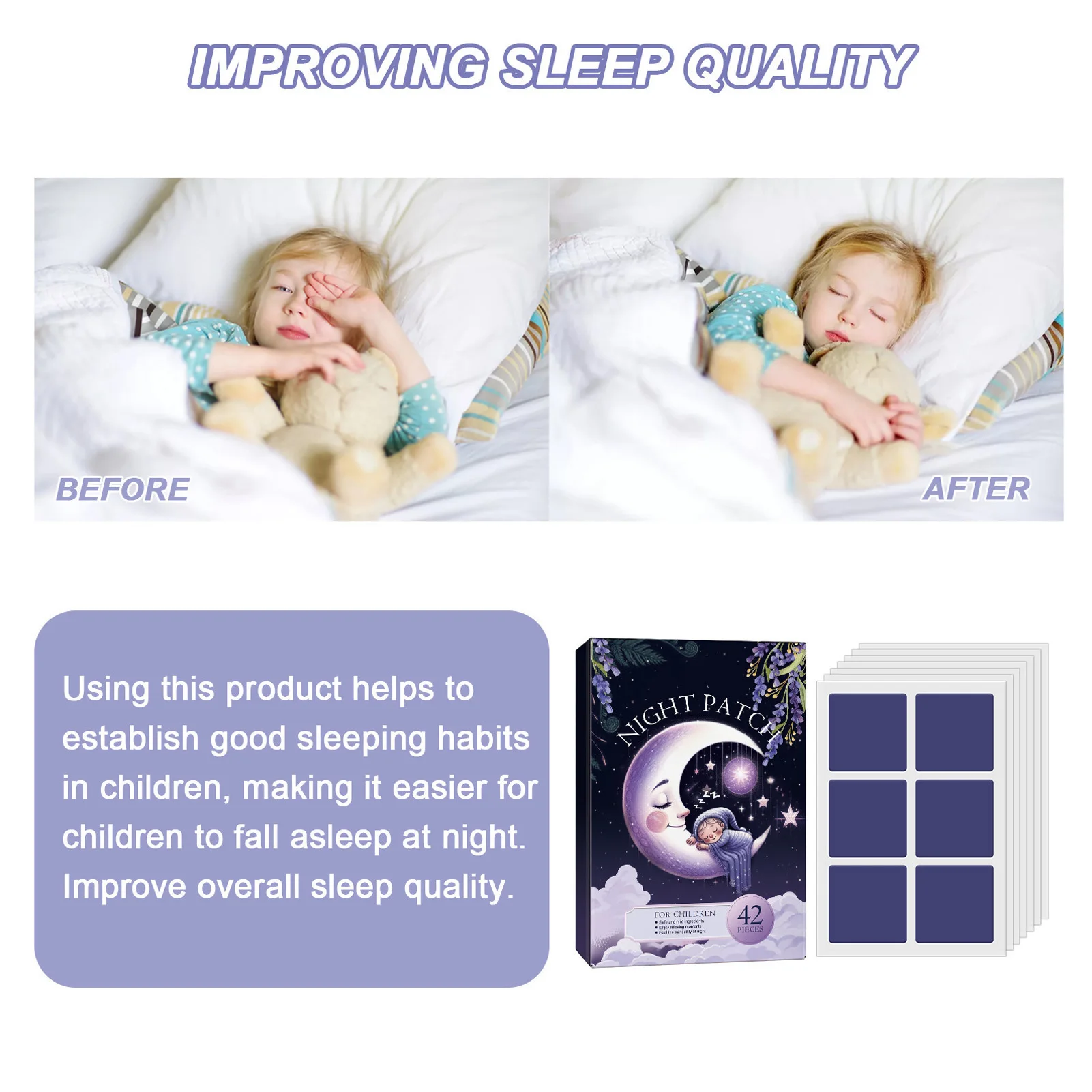 Children Sleep Aid Patch Easy To Apply Skin Friendly Child Nighttime Sleep Patch Deep Sleep Patch Youth Insomnia Patch