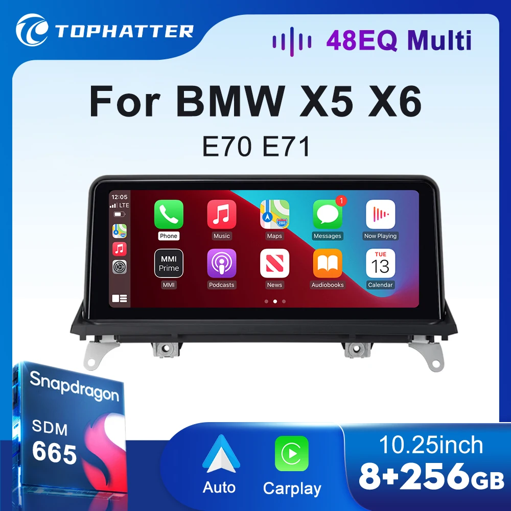 

CarPlay 10.25" For BMW X5 E70 X6 E71 CCC CIC Car Radio System screen Wireless Android Auto Multimedia Display Head Unit Player