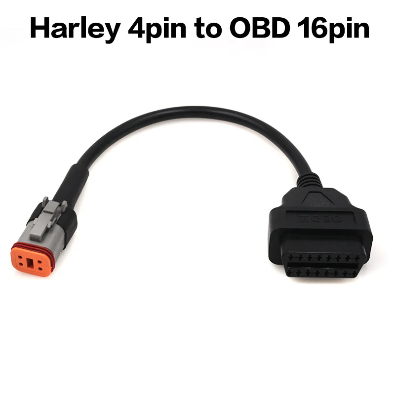 4 Pin to OBD2 Motorcycle Diagnostic Scanner Adapter Cable for Har-Ley Motorbike ELM327 OBD Scanner Programming Reading Code ECU