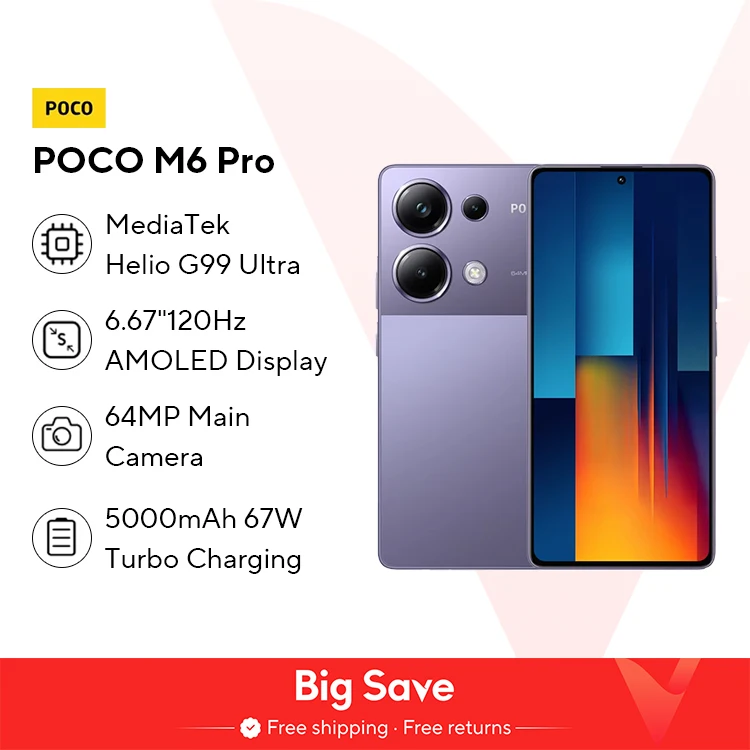 Смартфон POCO M6 Pro 5000mA 67W