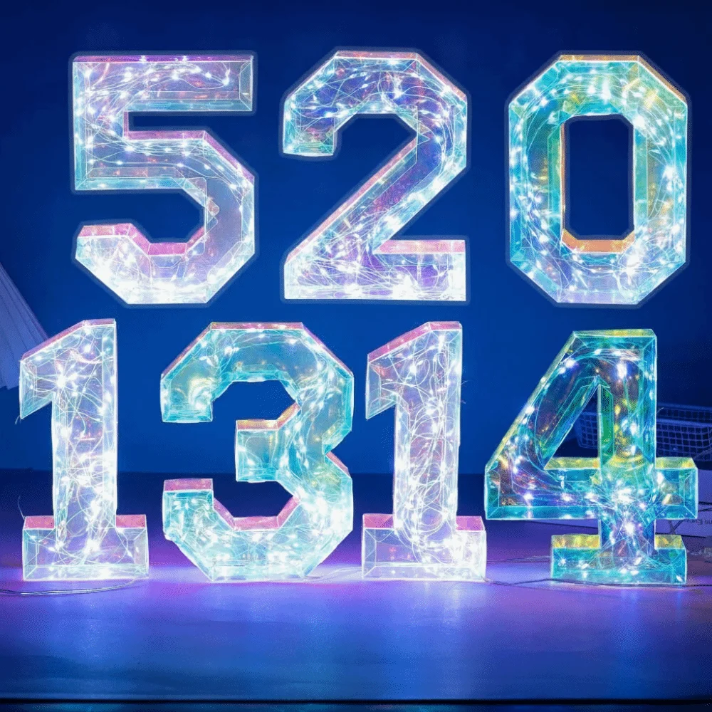 Multicolor Light-Up LED House Number Light Battery Box Dual Power DIY Illuminated House Number Sign Decorative Usb