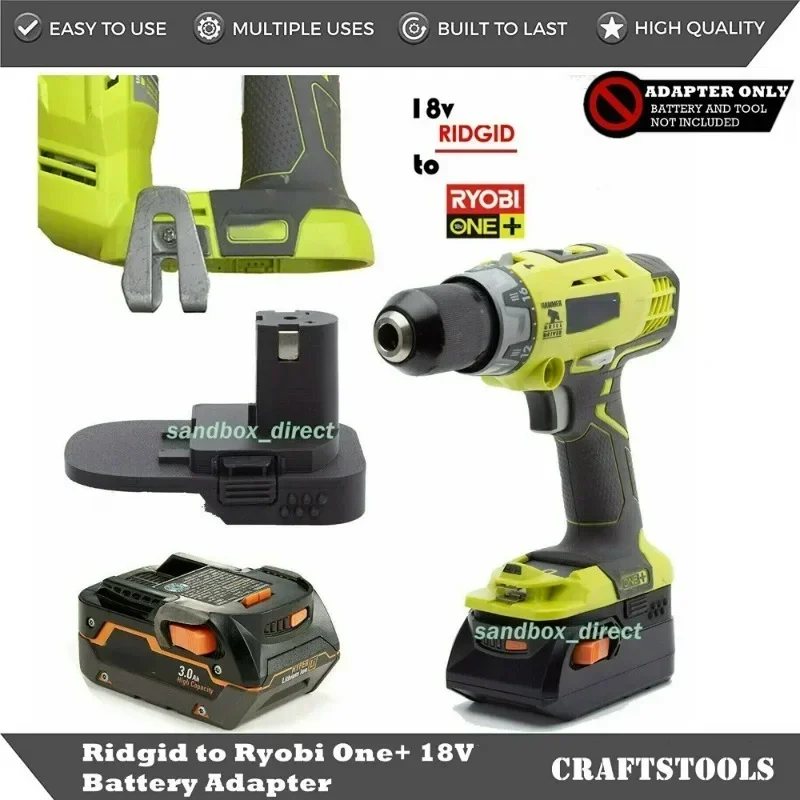 Battery ﻿Converter Adapter For For AEG/Rigid 18v Lithium To Ryobi  18V Tool ﻿ (Not Include Tools And Battey)
