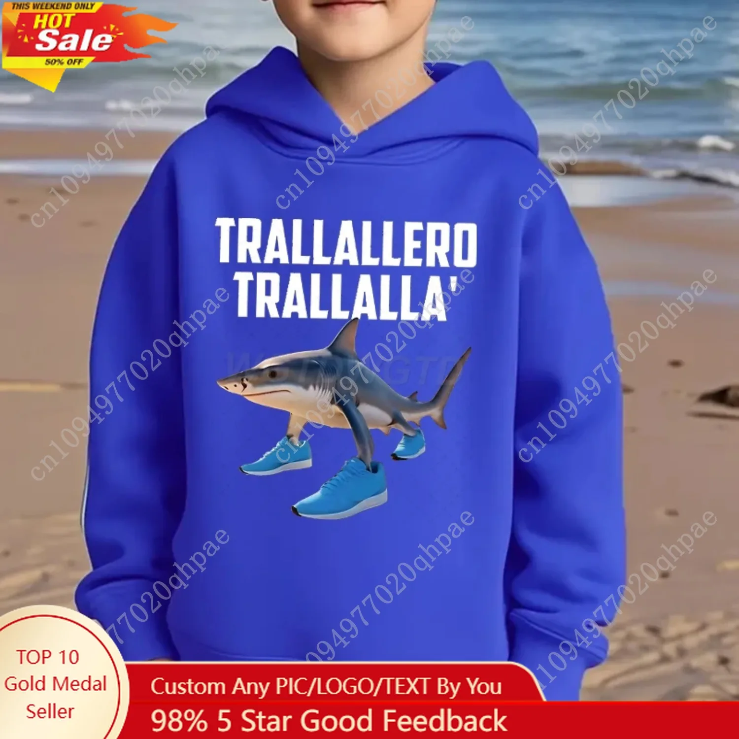 

Children's Clothing Italian Brainrot Tralalero Tralala Graphic Sweatshirt for Shark Lover Funny Meme Kids Hoodie Fashion Sweater