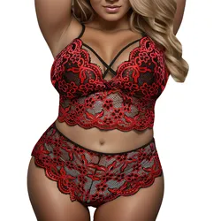 Women'S Lingerie Set Sexy Plus Size Lingerie Corset Lace Bralette Two Piece Underwear Sexy Lingerie Porn Costume Female Lingerie