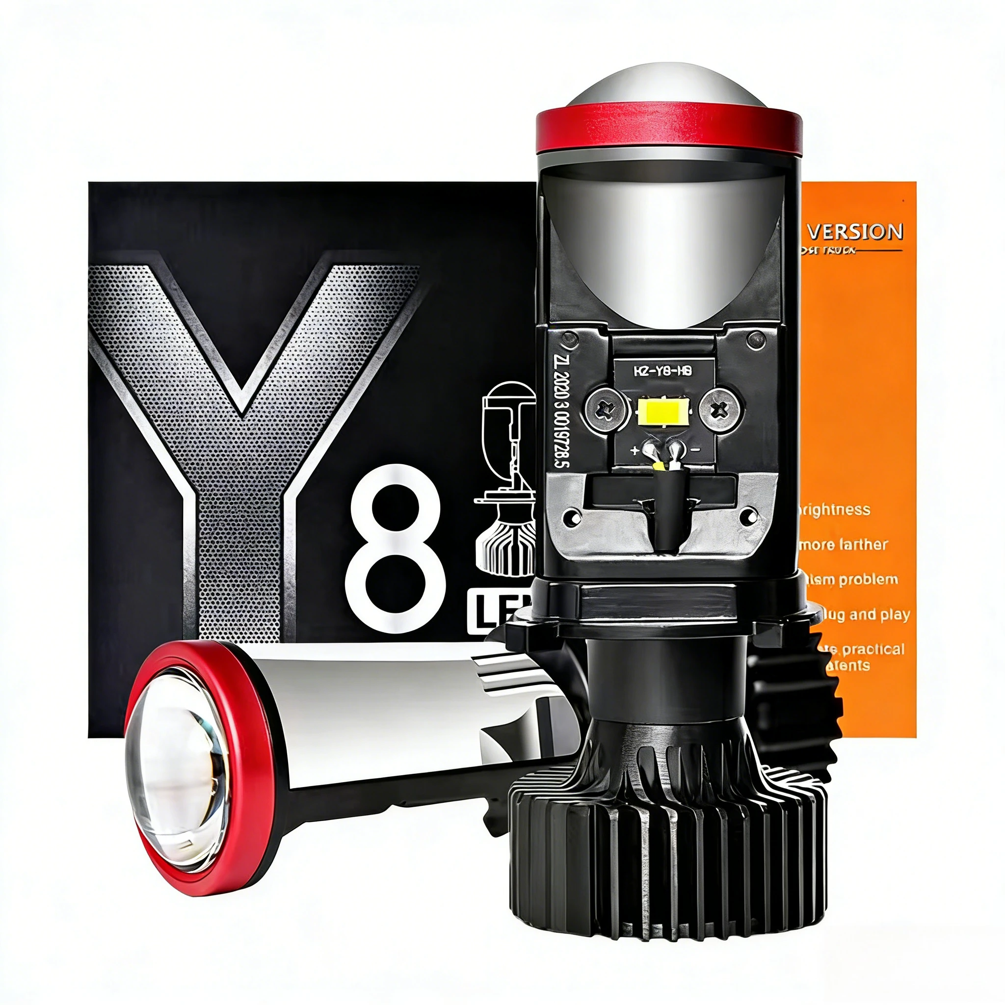 

Светодиодные автомобильные фары H4, мощные, с функцией ближнего и дальнего света, сверхъяркие, 2 шт.