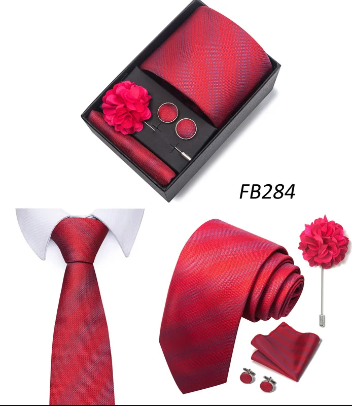 Neue Designer Blau Rot Grün Paisley Krawatten Für Männer Hochzeit Party Krawatte Luxus Krawatte Einstecktuch Cufllink Brosche Set – Detail 25