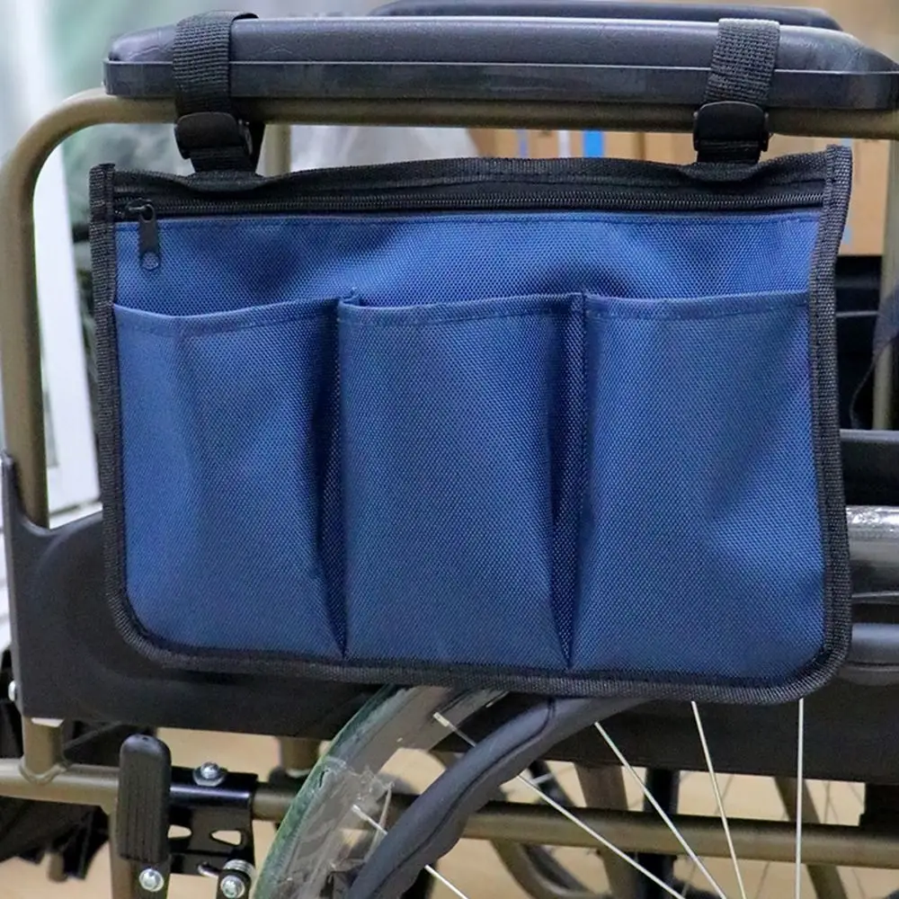 

Multi-pocket Wheelchair Armrest Storage Bag Waterproof Portable Wheelchair Hanging Bag Large Capacity Folding