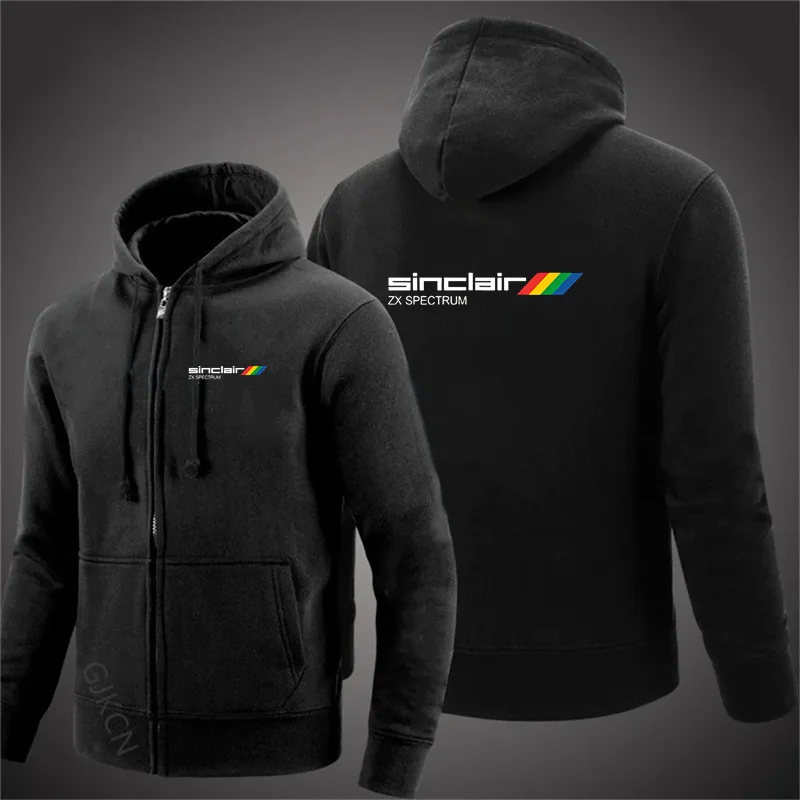 

New Men's Sinclair Zx Spectrum Hoodies Long Sleeve Zip Hooded Oversized Pocket Coat Harajuku Up Male Sweatshirts Hooded Jacket