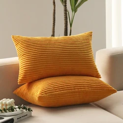 Soft Corduroy Decorative Cushion Cover for Sofa Living Room Decoration Rectangle Pillowcase Zipper Comfortable Funda Cojin 30x50