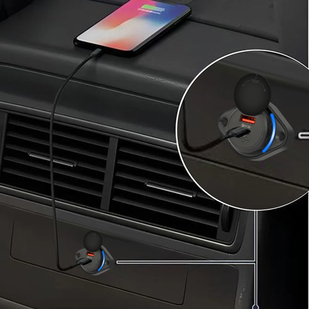 Neue Dual-USB-Autoladebuchse mit QC PD Schnellladefunktion und Schiebedeckel, 12V/24V 48W Schnellladegerät für Auto, Boot, Bus, Wohnmobil – Detail 11