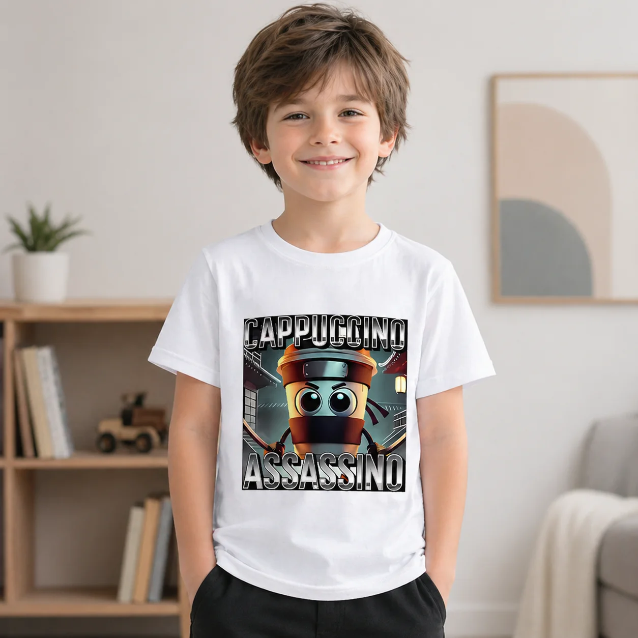 Italian Brainrot Animals Funny Meme Cute Short Tee Men Women Tee Adults Children Boy Gril Top Kids Parent Child Cotton T shirt