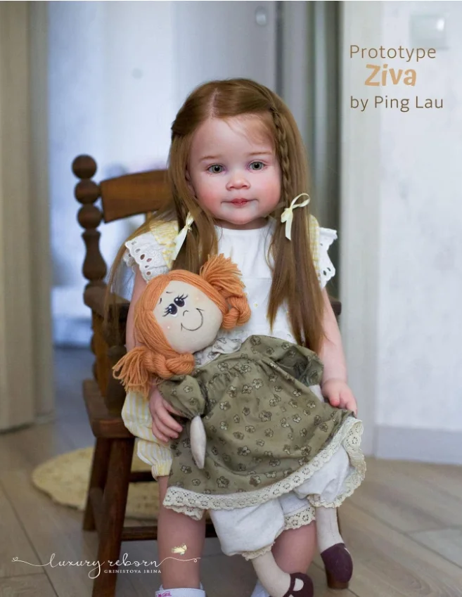

EGO Ziva Toddler Reborn Vinyl Doll by Ping Lau 30" Long Hair Girl Already Details Painted Finished