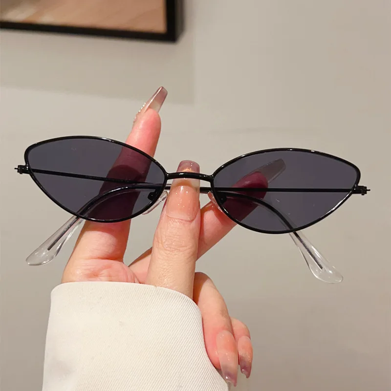 OEC CPO Vintage Metall Cat Eye Sonnenbrille Frauen Kleine Rahmen Luxus Marke Sonnenbrille für Weibliche Polychrome Shades UV400 Brillen – Detail 4