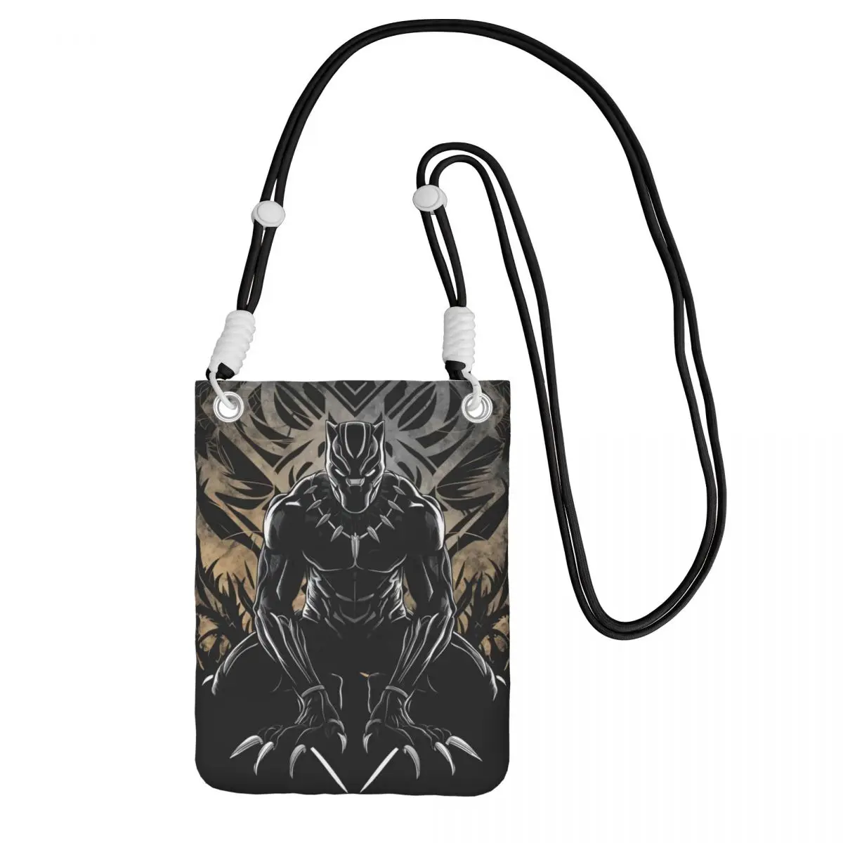 

Custom Fashion Black Panther Mobile Phone Bag for Running Men Women Comics Small Crossbody Purse Smart Phone Wallet With Strap