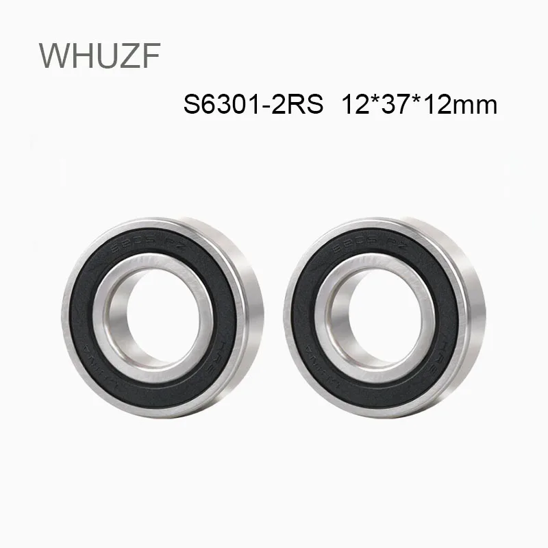 

WHUZF 5/10PCS S6301RS Bearing 12*37*12 mm ABEC-3 440C Stainless Steel S 6301-2RS Ball Bearings 6301 Stainless Steel Ball Bearing