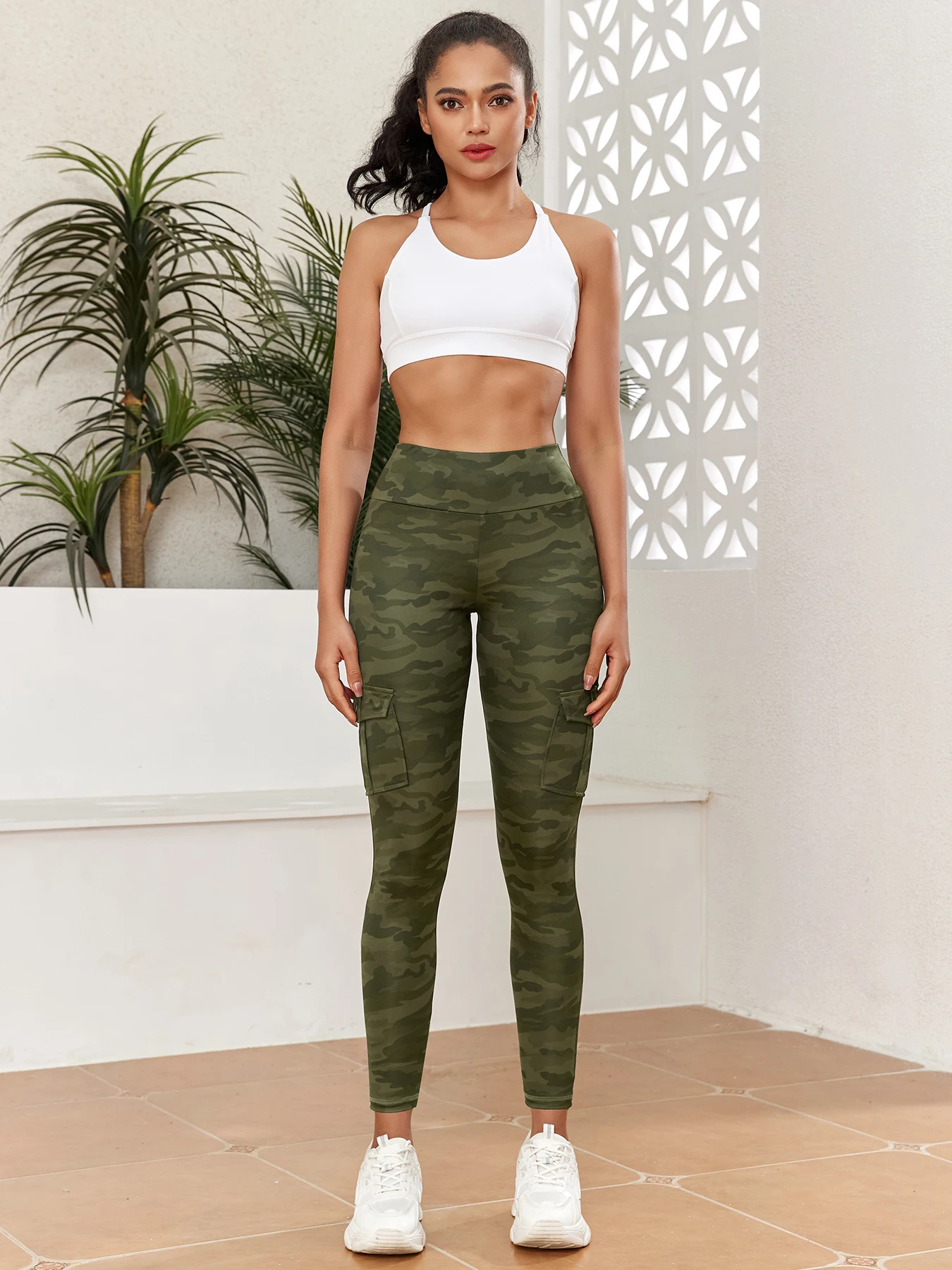 NORMOV 2024 Camouflage Women\'s Leggings Slim Stretch Pants Army Green Leggings Fitness Gym Sport Pants Camo Printed Leggings