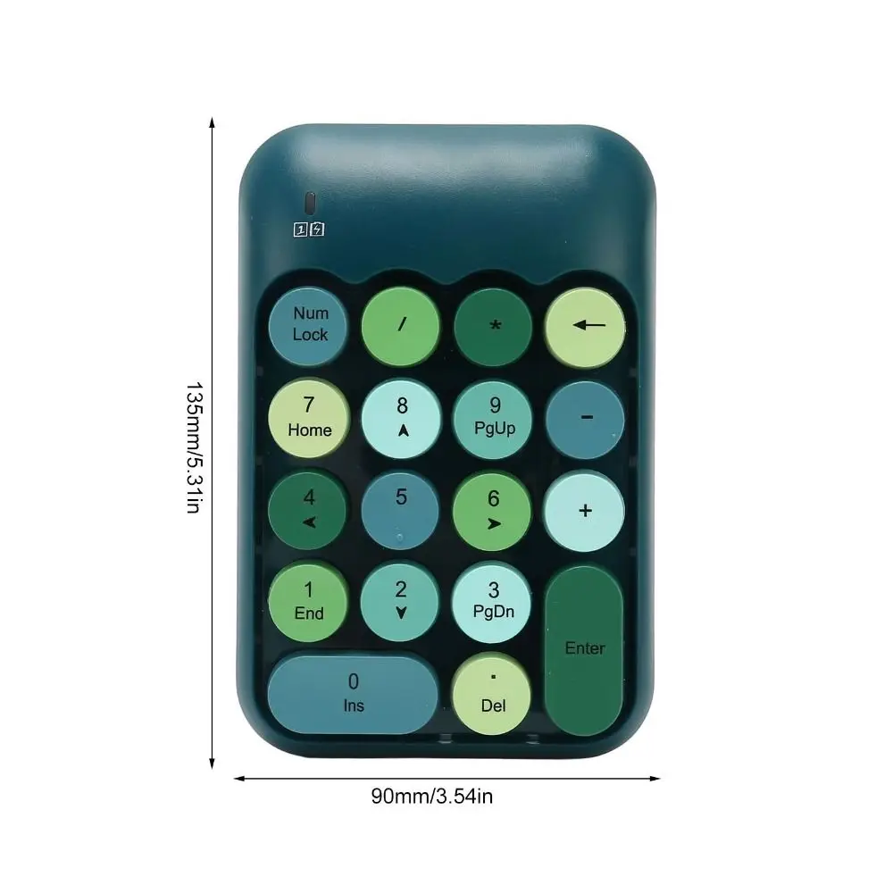 Colorful 2.4GHz Wireless Numeric Keypad 18 Keys Portable Number Keyboard Mini Number Keyboard Data Entry