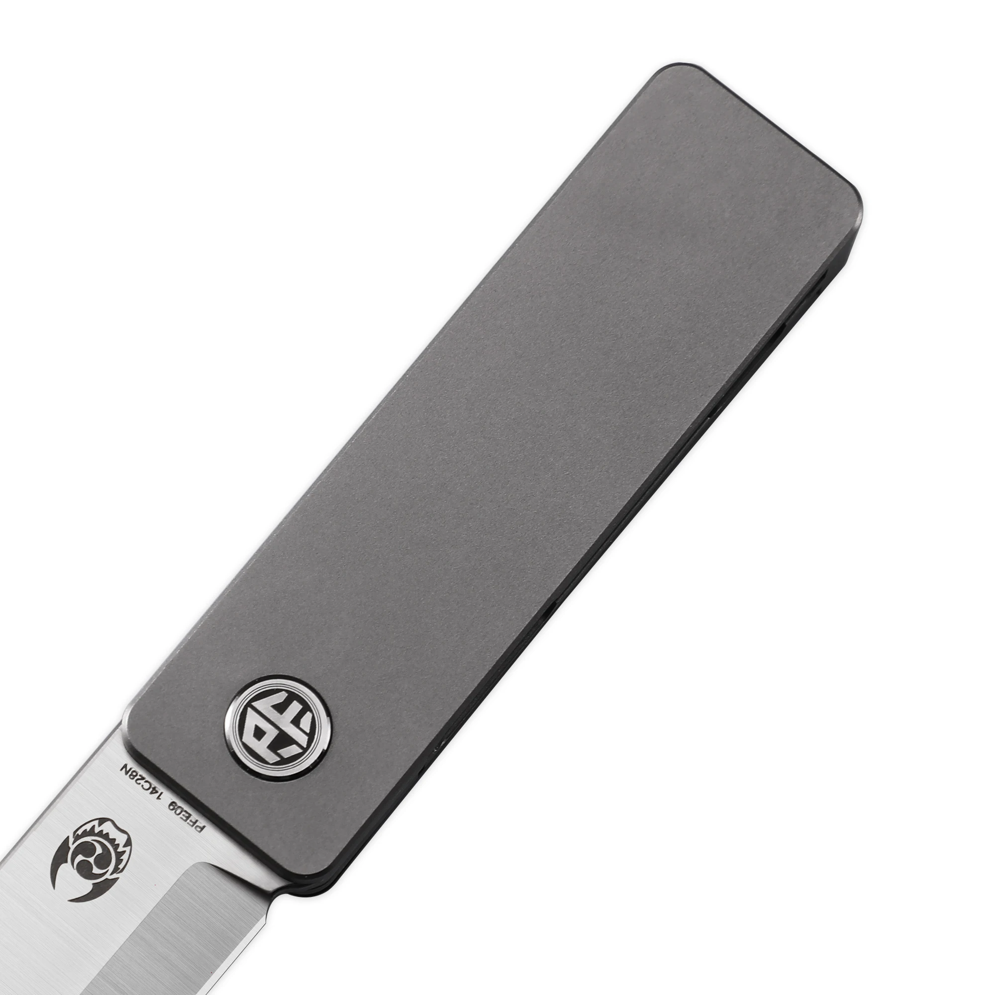 Imagem -05 - Petrificado Fish-pfe09 Mini Bolso Facas Dobráveis Edc Jackknife 14c28n Lâmina Titanium Handle Sobrevivência ao ar Livre Camping Ferramentas Manuais
