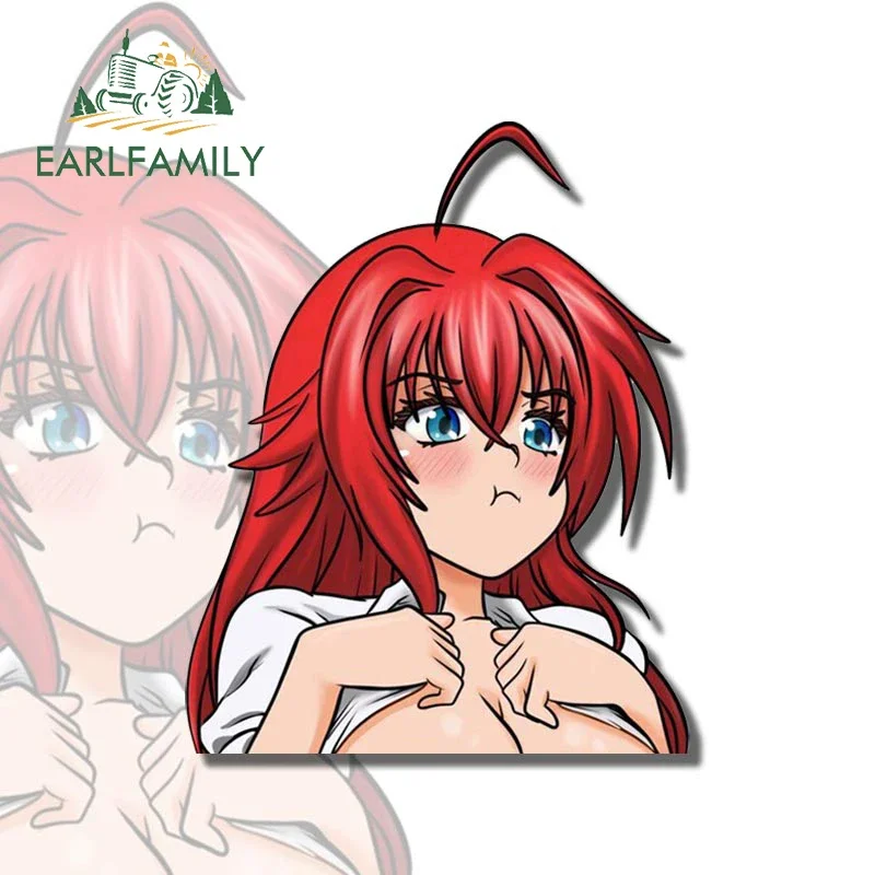 EARLFAMILY 13cm x 10.6cm for Rias Gremory Pout Car Stickers Anime Graffiti Windows Car Accessories Decal Caravan Waterproof