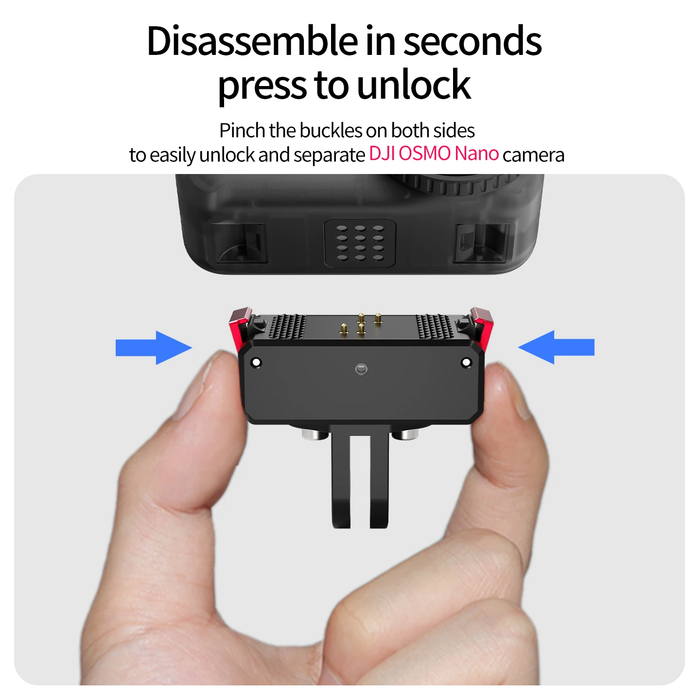 Langlebige Aluminium-Magnetische Schnellverschluss-Ladestation für DJI Osmo Nano Action-Kamera Magnet-Doppelbefestigung Kugelkopf Fahrradhalterung – Detail 15