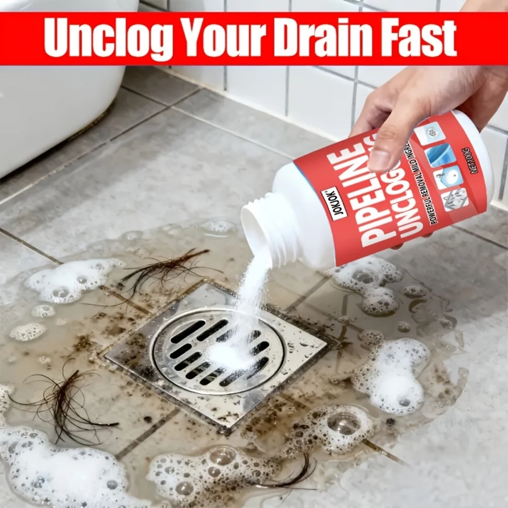 Drain Pipe Cleaning Kit, Powerful Unclogging, Safe Formula, Suitable for Toilets, Bathrooms, and Kitchen Pipes, Quickly Removes
