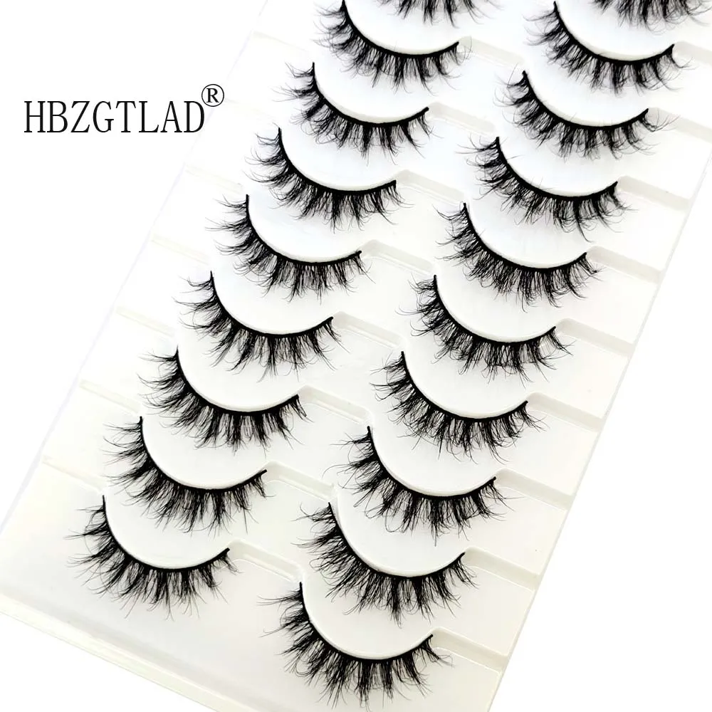 NEW 10-22mm False Eyelashes 10 pairs Eyelashes 8D Mink Lashes Faux Mink Fluffy Lash Soft Full Thick Wispy Eyelashes Extension