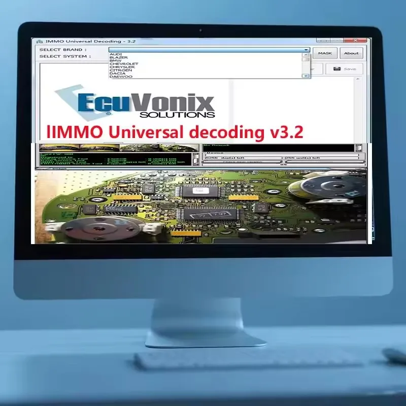 أدوات برنامج تشخيص السيارات العالمية IMMO EcuVonix V3.2 V1.2 مع اختراق مزدوج غير محدود من Keygen مجانًا