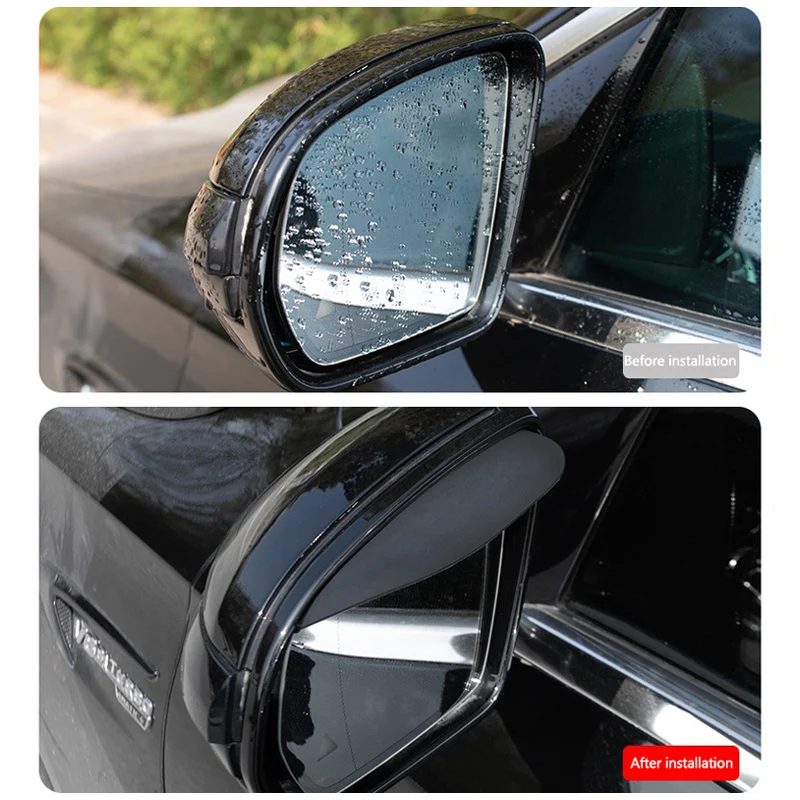 Silicone Car Rear View Mirror Rain Cover Sun Visor Rain Eyebrow Sticker For Hyundai N Logo Line Sonata Tucson Azera Elantra Kona - Image 6