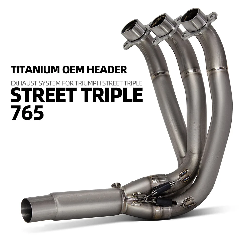 

Motorcycle Exhaust Front Pipe For Triumph Street Triple 765 765R 765S 765RS 2017-2024 Street Bike Kit Escape Fit OEM Muffler