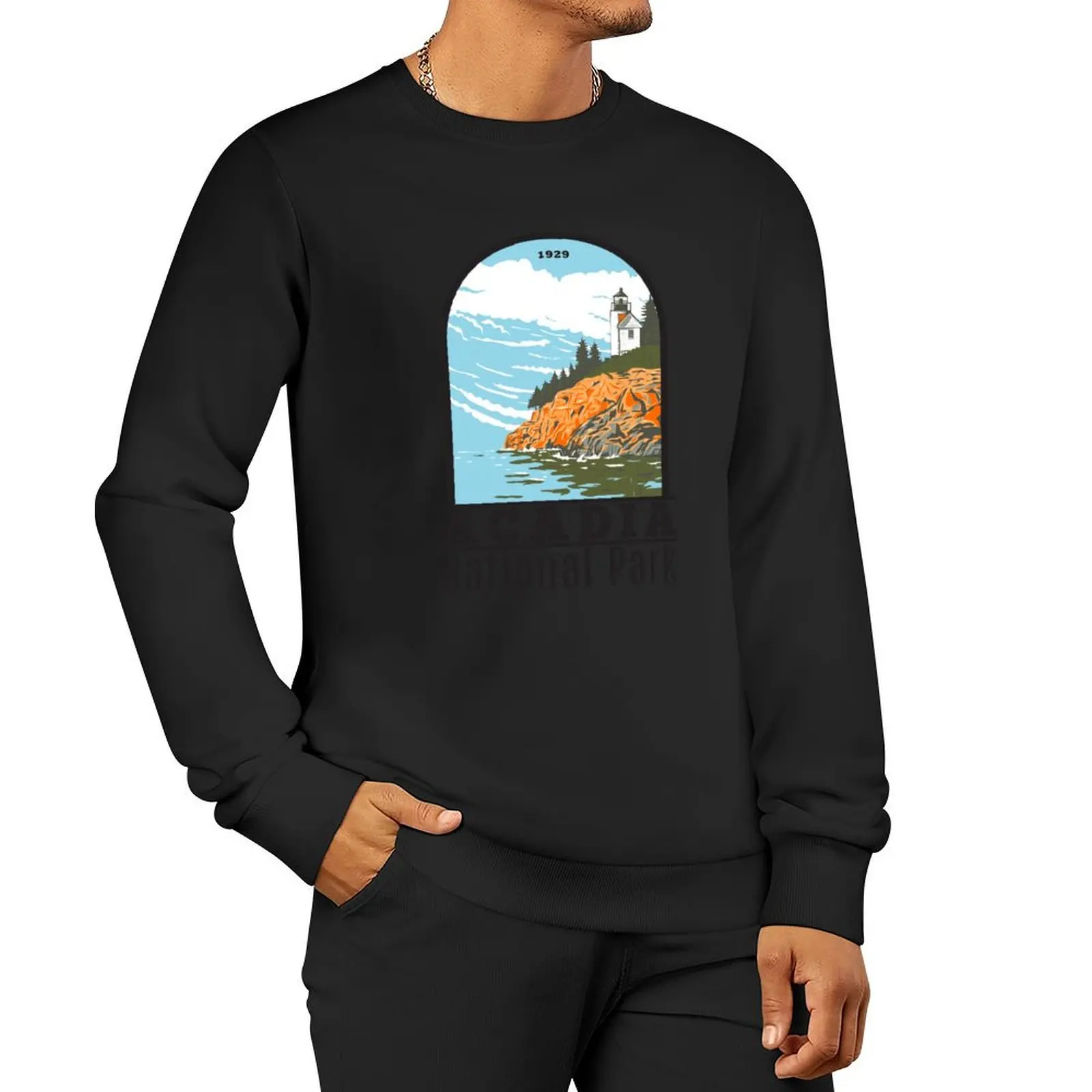 

Acadia National Park Bar Harbor Lighthouse Maine Pullover Hoodie men's winter sweater new in hoodies & sweat-shirt