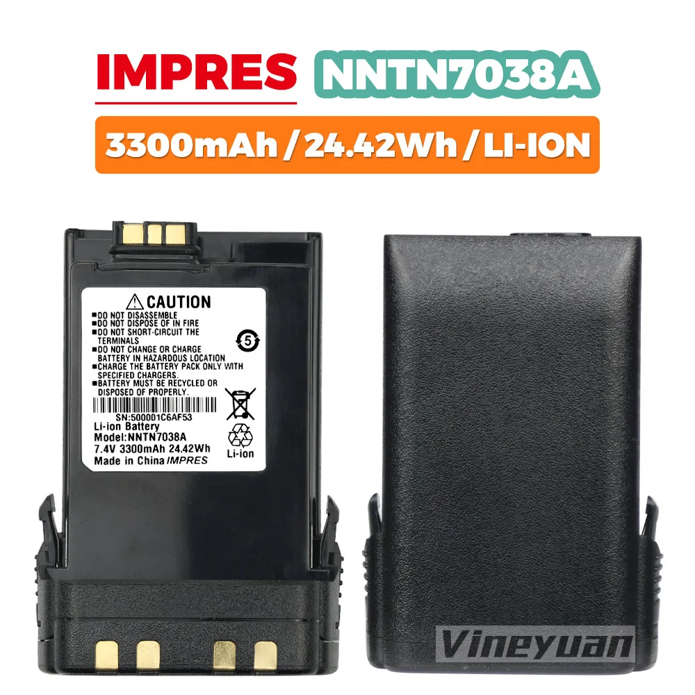 7.4V 3300mAh NNTN7038 NNTN7038A IMPRES Battery Compatible for Motorola APX6000 APX7000 APX8000 APX6000XE APX7000XE APX8000XE