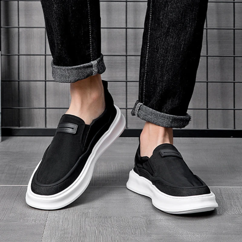 

British Style Classic Men's Loafers Black Platform Slip on Casual Shoes Business Formal Shoes for Men Zapatos Casuales De Hombre