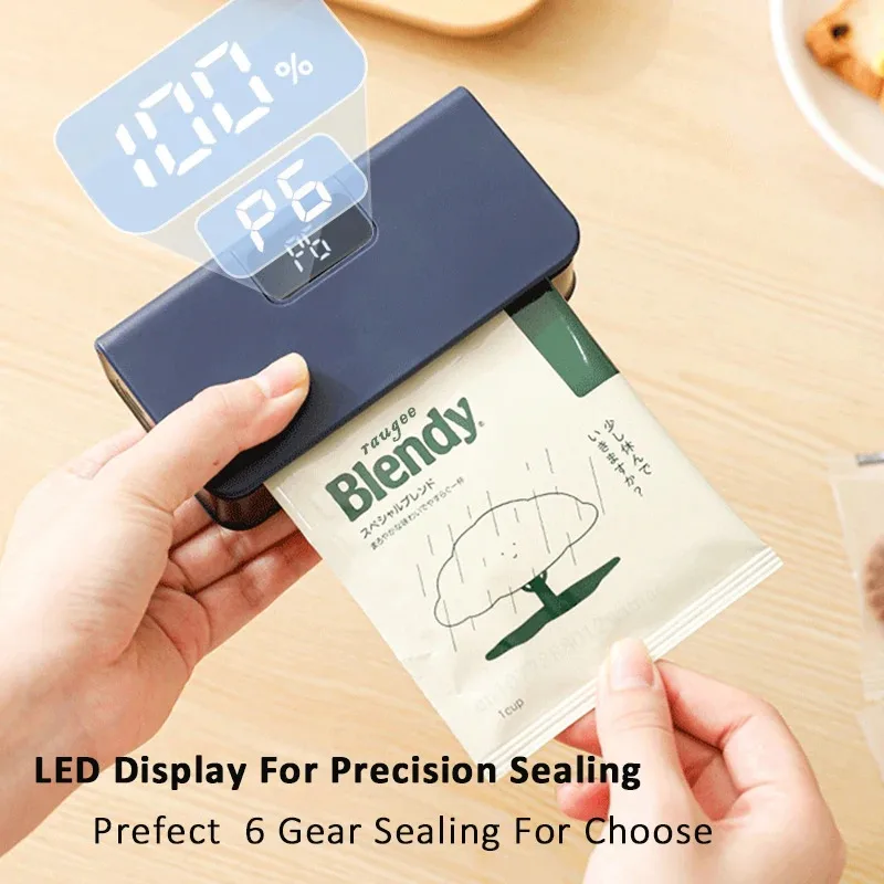 

1Pc Handheld Mini Plastic Bag Sealer Machine Rechargeable Handheld Food Packaging Heat Sealer Thermal Bags Sealing Machine