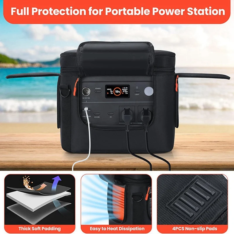 Carrying Bag for Explorer 1000 V2,Power Station Storage Case with Waterproof Bottom and Side Zipper-VVBC
